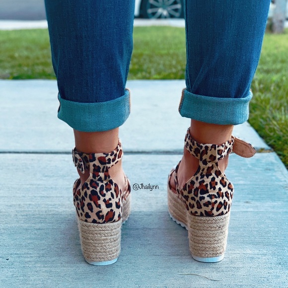 RESTOCK Leopard wedge Espadrille sandal - Picture 5 of 6